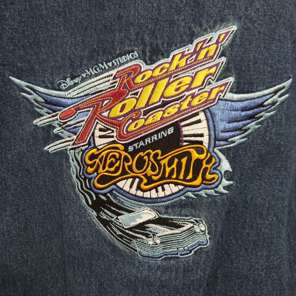 NWT Disney World‎ Rock N Roller Coaster MGM Aerosmith Jean Jacket Men's Medium